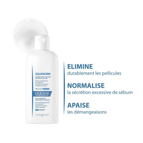 Squanorm - Shampooing traitant antipelliculaire pellicules grasses 200 ml