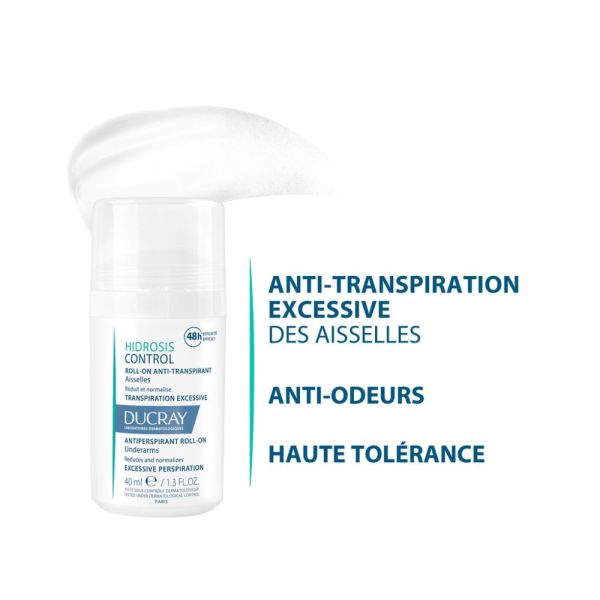 Hidrosis Control - Roll-on déodorant anti transpirant Aisselles - Transpiration excessive 40 ml